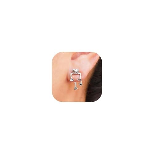 Frog Earrings Gift for Girls Kids Teen Girl Gifts Trendy Stuff Jewelry | Sterling Silver Post Hypoallergenic Stud Earrings, Cute Cool Stuff - Image 1