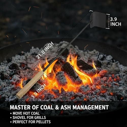 Onlyfire BBQ Charcoal Rake, 21 Inch Charcoal Ash Tool for Grill Ash Removal, Heavy Duty Heat-Resistant Wood Handle Fire Pit Grill Ash Removal Rake for BBQ, Smokers, Pizza Oven & Kamado Grills thumbnail 3