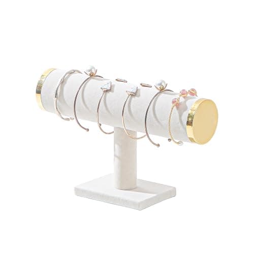 Kanwoder Bracelet Holder,T-bar Jewelry Organizer Display Stand for Girls (Beige) - Image 1