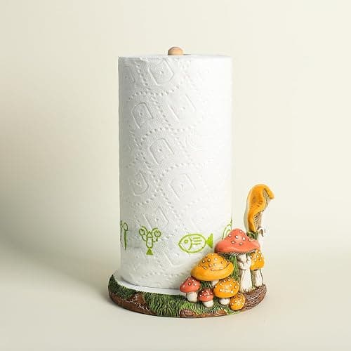Bicuzat Cute Retro Mushroom Pattern Paper Towel Holder Stand, Resin Crafts Display for Kitchen Countertop, Cafe Western Restaurant Cake Shop Dessert Shop thumbnail 6