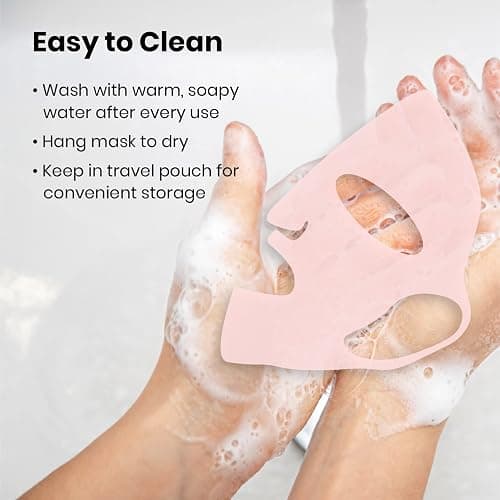 Lindo Silimask - Reusable Anti-Wrinkle Silicone Face Mask Holder for Sheet Masks, Moisturizing Facial Mask Cover, Prevent Evaporation, Beauty Face Tool, Travel Pouch Included, 2 Pack thumbnail 4