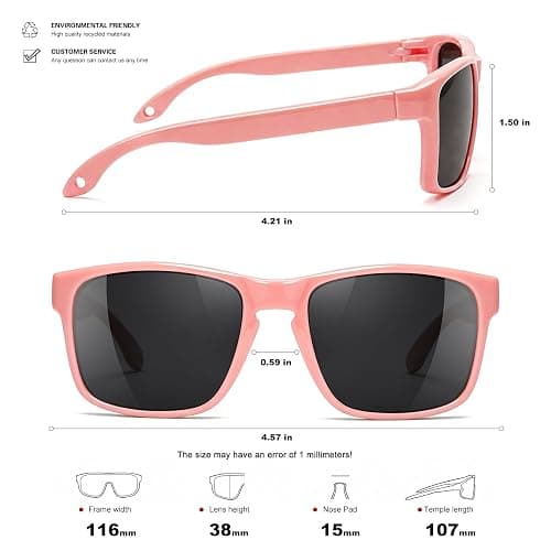 SEKKAF Baby Sunglasses for 0-24 Months,Polarized UV Protection Infant Newborn Sun Glasses for Boys Girls Lightweight Flexible thumbnail 5