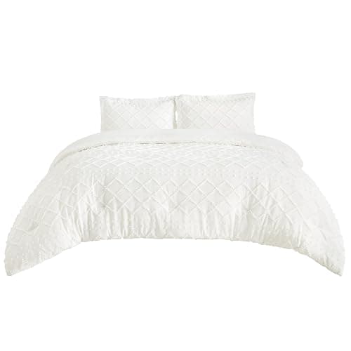 Bedsure Twin XL Comforter Set - Ivory Comforter, Boho Tufted Distressed Vintage Bedding for Kids, 2 Pieces Farmhouse-Style Bed Set for All Seasons, Fluffy Soft Bedding with 1 Pillow Sham thumbnail 8