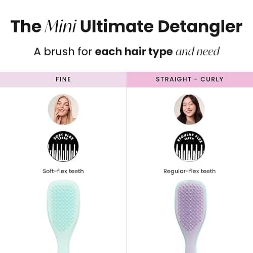 Tangle Teezer Ultimate Detangler Hairbrush, Eliminates Knots & Reduces Breakage, Mini Hair Brush for Travel, Small Hands & All Hair Types, Wisteria Leaf - Wisteria Leaf thumbnail 8