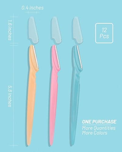 Eyebrow Razor for Women, 12 Pcs Dermaplaning Tool for Face Professional, Face Razor for Women Facial Hair Remover thumbnail 3