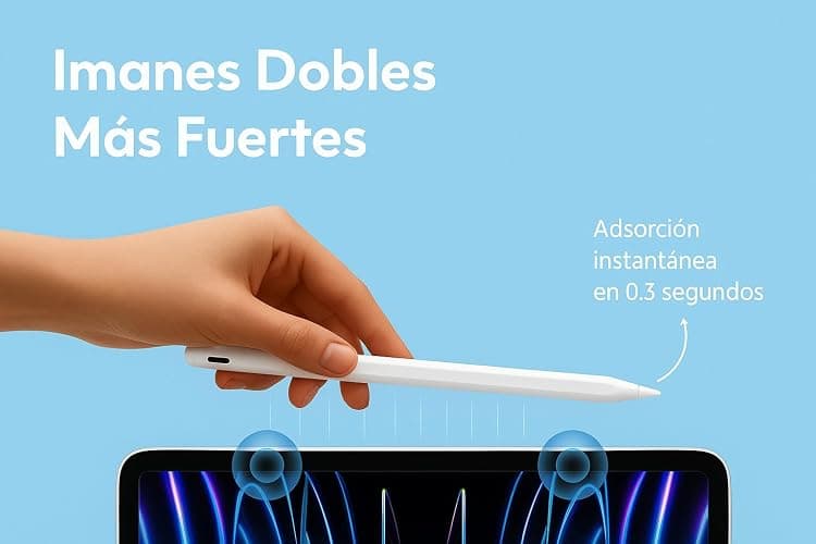 Lápiz para Apple iPad 2018–2025 con Carga Rápida, Rechazo De Palma Y Bluetooth. Preciso Y Sin Retardo. thumbnail 6