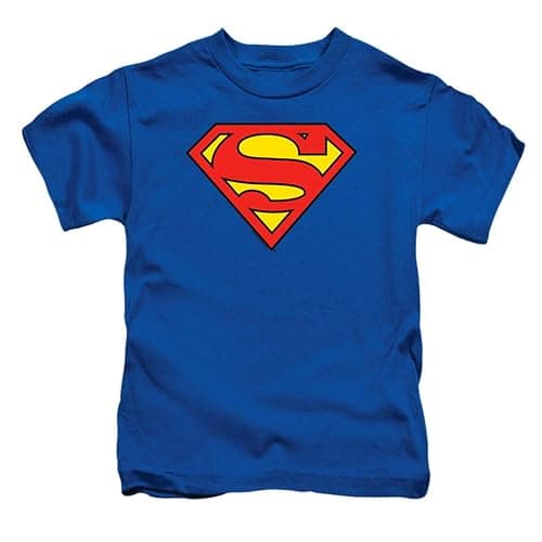 Popfunk Classic Toddler Kids Superman Classic Logo Unisex Boy Girl Short Sleeve Graphic T-Shirt (4T) - Image 1