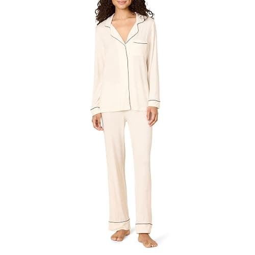 Amazon Essentials x Sofia Grainge Women's Stretch Modal Long-Sleeve and Full-Length Bottom Pajama Set - Image 1
