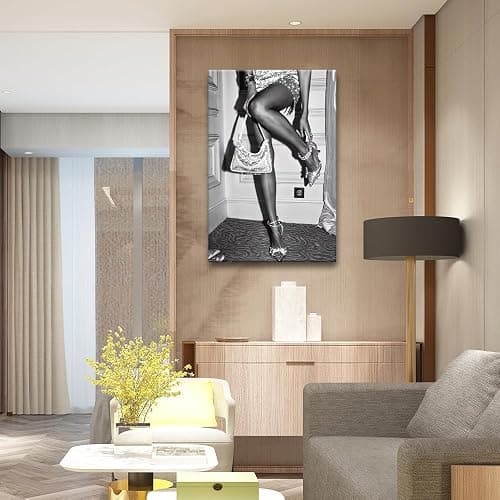 High Fashion Poster Trendy Black and White Wall Art Retro Girl Room Decor Luxury Feminist Canvas Prints Beautiful Chic Woman Picture for College Dorm Apartment Batchroom Bedroom Decor 12x16in Unframed thumbnail 6