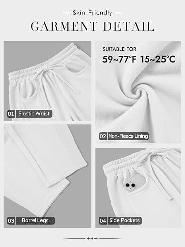 ATHMILE Barrel Sweatpants Women Fall Fashion Wide Leg Pants 2025 Baggy Lounge Comfy Flowy Sweat Pants with Pockets thumbnail 4