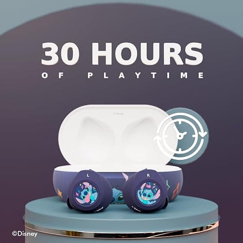Disney Lilo and Stitch Bluetooth Earbuds w/Charging Case- Wireless Headphones w/Built-in Mic+ Up to 30 Hrs Playtime- Lilo and Stitch Gifts for Girls,Boys,Women,Men,All Fans of Lilo and Stitch Stuff thumbnail 3