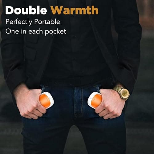 2 Pack Hand Warmers Rechargeable, Portable Electric Hand Warmers Reusable, USB 2 in 1 Handwarmers, Outdoor/Indoor/Warm Gifts for Men Women Kids thumbnail 5