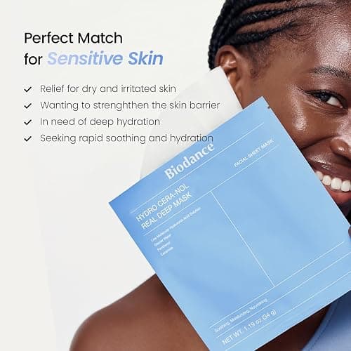 BIODANCE Hydro Cera-nol Real Deep Face Mask 4 Pcs | After Sun Care, Sunburn Relief, Soothing | Hydrogel Overnight Mask | Korean Face Mask for Glass Skin | Korean Skincare thumbnail 6