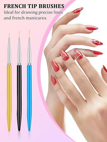 YOOVR Nail Art Design Tools, Nail Stand Holder for Painting Nails, Nail Art Brushes, Nail Dotting Sculpting Gel Tool, French Tip Tool Liner Brushes, Resin Nail Art Palette, Nail Stuff for Nail Techs thumbnail 5