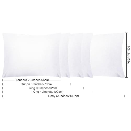 NTBAY Standard Pillowcase Set - 2 Pack Brushed Microfiber 20x26 Pillowcases - Soft, Wrinkle-Free, Fade-Resistant, Stain-Resistant, White Pillowcases with Envelope Closure - 20x26 Inches, White thumbnail 3