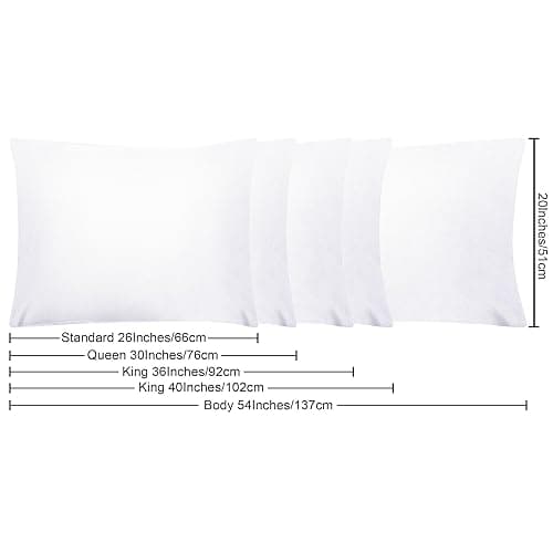 NTBAY Queen Pillowcase Set - 4 Pack Brushed Microfiber 20x30 Pillowcases - Soft, Wrinkle-Free, Fade-Resistant, Stain-Resistant, White Pillowcases with Envelope Closure - 20x30 Inches, White - White - Queen (20" x 30") thumbnail 3