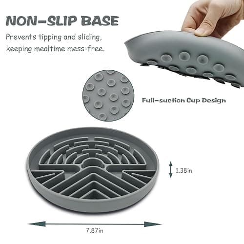 Zonopy Slow Feeder Dog Bowl for Medium & Small Pets, Anti Choking Puzzle Dog Food Bowl with Non-Slip Base, Interactive Pet Slow Eating, Silicone Feeder for Puppies & Cats thumbnail 7