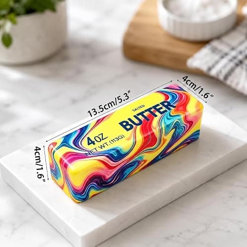 2Pcs Squeeze Butter Toy, Slow Rising Squishy with Rainbow Wave, Dumpling Stress Balls, PU Materia Fidget Toys for Party Favor or Office thumbnail 2