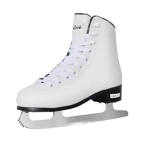 Nattork White Figure Skates Excellence Stainless Steel Blades Ice Figure Skating with Enhanced Support Strength Performance and Ultimate Comfort for Boys and Girls - Image 1