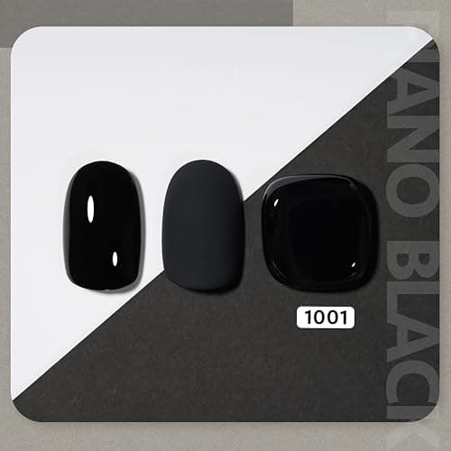 GAOY Black Gel Nail Polish, 16ml Color 1001 Soak Off UV Light Cure Gel Polish for Nail Art DIY Manicure at Home thumbnail 2