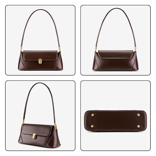 WEIMZC Shoulder Bag for Women Vintage Purse Fashion Classic Vegan Leather Clutch Tote Retro Handbag with Buckle Closure thumbnail 5