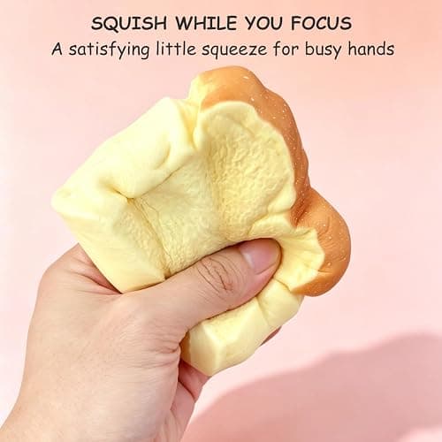 Slow Rising Squishy, Scented Custard Bread, 10-Second Rebound Fidget Toy | Soft, Smooth & Satisfying, Long-Lasting Sweet Bakery Scent, Sensory Fun & Stress Relief, Creamy Custard Color, Fun to Collect thumbnail 5
