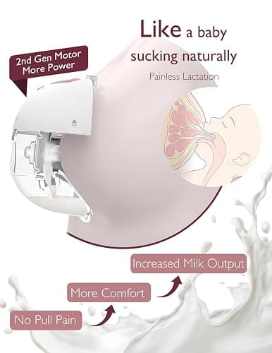 Momcozy M5 Smart Breast Pump, APP Controlled Wearable Hands‑Free Electric Pump, 3 Modes 9 Suction Levels, Portable Lightweight Pump, 24mm Flange, 1 Count, Cozy Red thumbnail 4
