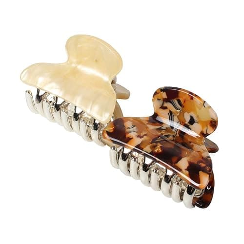 1.57 inch Small Acrylic Hair Claw Clips for Girls and Women Marbling Hair Clips,Plastic No-Slip Grip Jaw Hair Clip Hair Jaw Clamp,Pack of 12 thumbnail 3