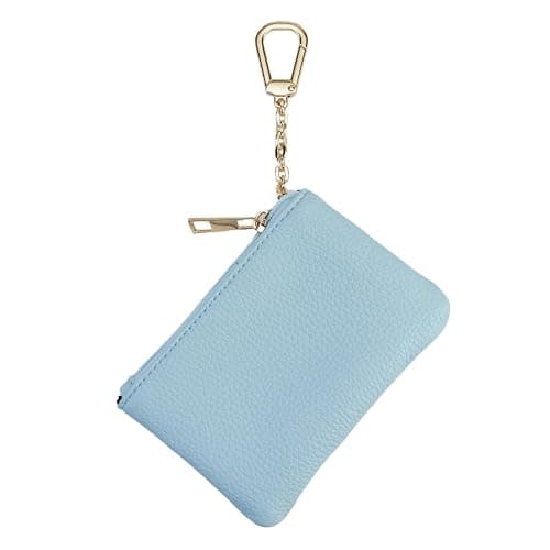 Keychain Coin Purse, Small Change Purse with Card Holder, Keychain Pouch Wallet for Women and Men (Light Blue) thumbnail 4