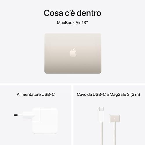 Apple Portatile MacBook Air 13'' con chip M4 (2025): progettato per Apple Intelligence, display Liquid Retina da 13,6'', 16GB di memoria unificata, 256GB di archiviazione SSD, Touch ID; Galassia thumbnail 6
