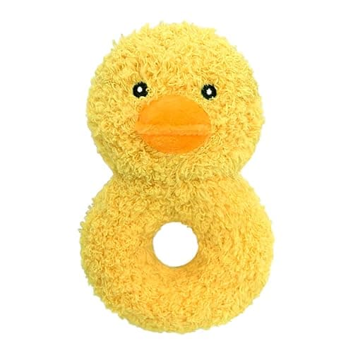 Doindute Baby Duck Soft Rattle Toy, Plush Duck Infant Shaker Rattle Easy-Grasp Stuffed Animal Toy, Gifts for Newborns Babies Toddlers Boys Girls, Yellow, 5.3 Inches - Image 1