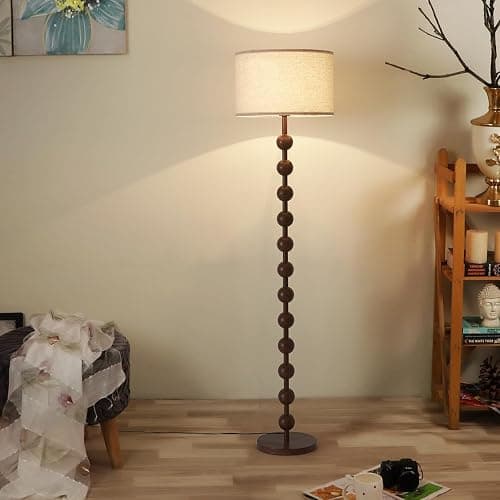 Fetason Modern Dimmable Floor Lamp with Remote Control for Living Room Bedroom, Red Wood Pattern Tall Standing Lamp Light for Home Office Dining Room with Fabric Shade thumbnail 7