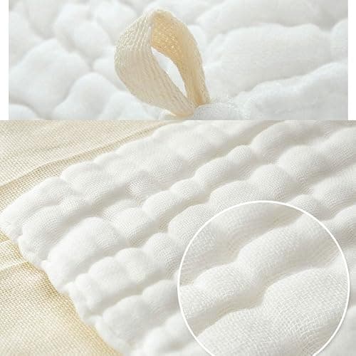 Baby Muslin Washcloths and Burp Cloths, Soft Absorbent Face Towels for Newborns,Natural Cotton Wipes for Sensitive Skin,Registry as Shower Gift, 10 Pack 12x12 inches by MUKIN (White) thumbnail 5