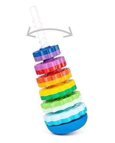 FANCY Grande Pyramide pour Bébé Jouet à Empiler 40 cm - Jouet d’Éveil avec Les Engrenages Jeux Éducatifs pour Bébé Empilement et Culbuto Cadeau Enfant 1 2 3 Ans (Grande) thumbnail 4