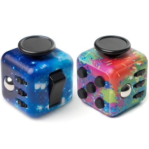 2 Pcs VYOTP Infinity Cube Fidget Toys for Kids and Adults Anxiety Relief Cubes for ADD ADHD OCD Autism Sensory Toys Fidget Cool Gadgets Cube Unique Boys and Girls and Adult Birthday Gift - Starry Sky