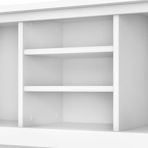 Bush Furniture Somerset 72W 3 Position Sit to Stand L Shaped Desk with Hutch in White | Adjustable Height Table for Home Office thumbnail 6
