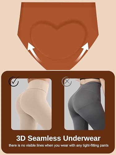 AIVEITE Womens Underwear Full Coverage No Show High Waisted Seamless Ladies Panties 6 Pack thumbnail 3