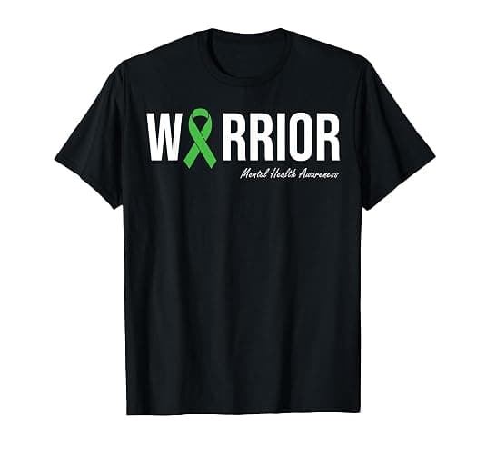 Mental Health Awareness Green Ribbon T-Shirt Small - Image 1