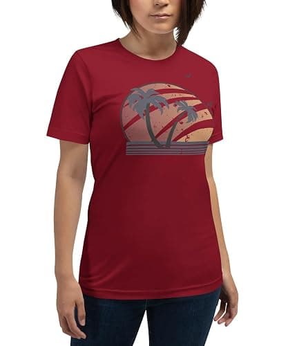 Ellie Inspired Coconut Tree T-Shirt Red Post Apocalyptic Survival Game Shirt Unisex Cotton Tee Costume Top thumbnail 2