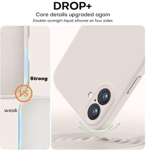 Vooii Compatible with iPhone 16 Plus Case, Liquid Silicone Upgrade [Camera Protection] [Soft Anti-Scratch Microfiber Lining] Shockproof Phone Case for iPhone 16 Plus 6.7 inch - Stone - iPhone 16 Plus - Stone thumbnail 4