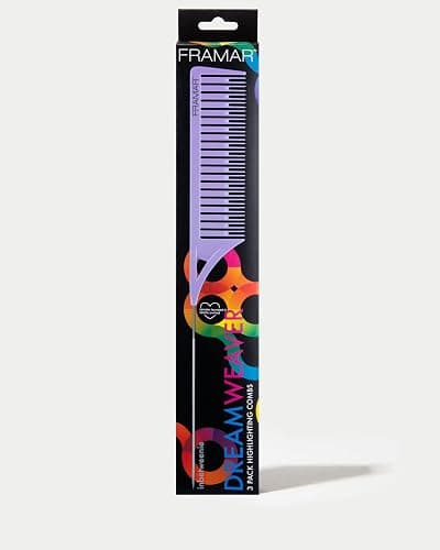 FRAMAR Dreamweaver Highlight Comb Set - Professional Highlighting Comb With Parting Tip, Hair Dye Comb, Foiling Combs For Highlighting, Highlight Combs For Highlighting – 3 Pack Pastel thumbnail 7
