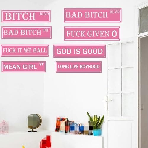 Slay St Tin Sign Preppy Room Decor Funny Pink Poster Street Sign Pink Room Decor For Teen Girls Aesthetic Coquette Street Signs For Bedroom Y2k Wall Art Cool Girl Aesthetic Stuff 4x16 Inch thumbnail 6