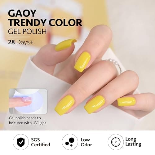 GAOY 23 Pcs Gel Nail Polish Kit, Pastel Macaron Colors Bright Pink Green Yellow Blue Popular Colors UV Gel Nail Polish Set with Glossy & Matte Top Coat and Base Coat for Nail Art DIY Gel Nail Kit thumbnail 4