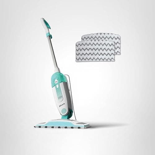 Shark Steam Mop with 2 Machine Washable Dirt Grip Pads, Removable Water Tank, Lightweight, Steam Cleaner for sealed Hard Floors, Marble, Stone, Hardwood, Tile, Laminate, White/Seafoam, S1000 thumbnail 12