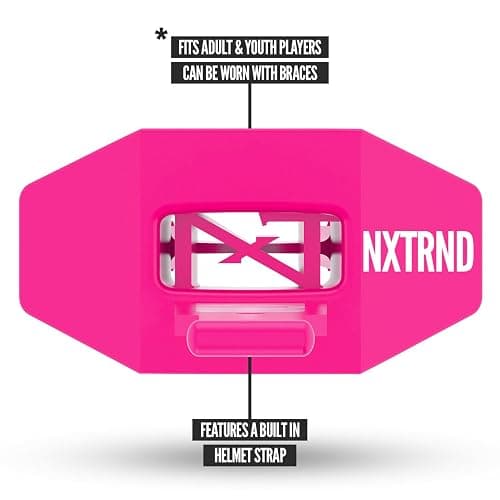 Nxtrnd Two Football Mouth Guard, Football Mouthpiece with Strap, Fits Adult & Youth (Pink) - Pink thumbnail 3