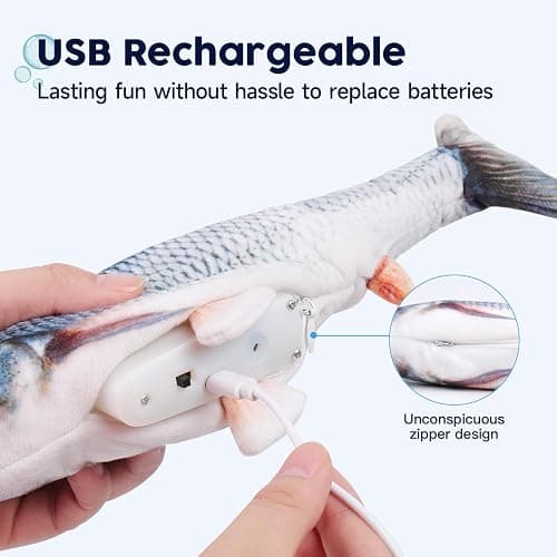 Potaroma Cat Toys Flopping Fish with Catnip, Moving Kitten Kicker, Floppy Wiggle Carp for Small Dogs, Interactive Motion Kitty Exercise, 10.5 Inches thumbnail 5
