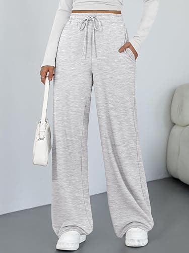 Trendy Queen Womens Lounge Pants Wide Leg Sweatpants Comfy Barrel Pajamas Pants Baggy Flowy 2025 Fashion Outfits with Pockets thumbnail 5