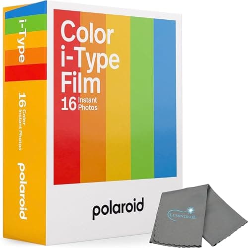 Polaroid Instant Color Film for i-Type Cameras 2 Pack, 16 Instant Photos Bundle with a Cleaning Cloth - Image 1