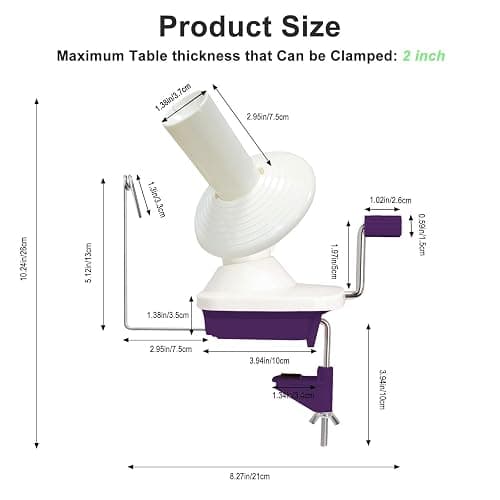 Yarn Ball Winder for Crocheting: Yarn Winder for Crocheting & Yarn Spinner for Knitting Hand Operated thumbnail 5