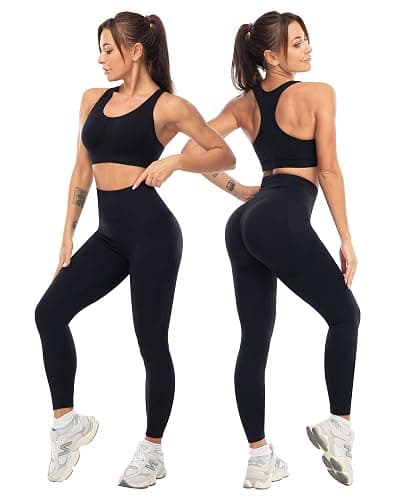 SALSPOR 3 Piece Workout Sets for Women Butt Lifting Leggings with High Impact Sports Bra Gym Shorts thumbnail 3